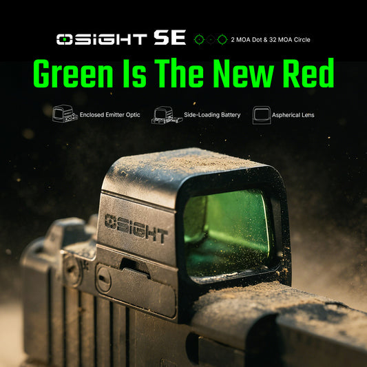 Olight Osight SE GN (Multi Reticle) – Enclosed Green Dot Sight (2 MOA Dot + 32 MOA Circle)
