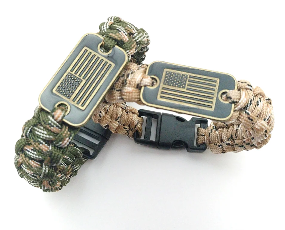 Coeburn Paracord Survival Bracelet – Camo + USA Edition