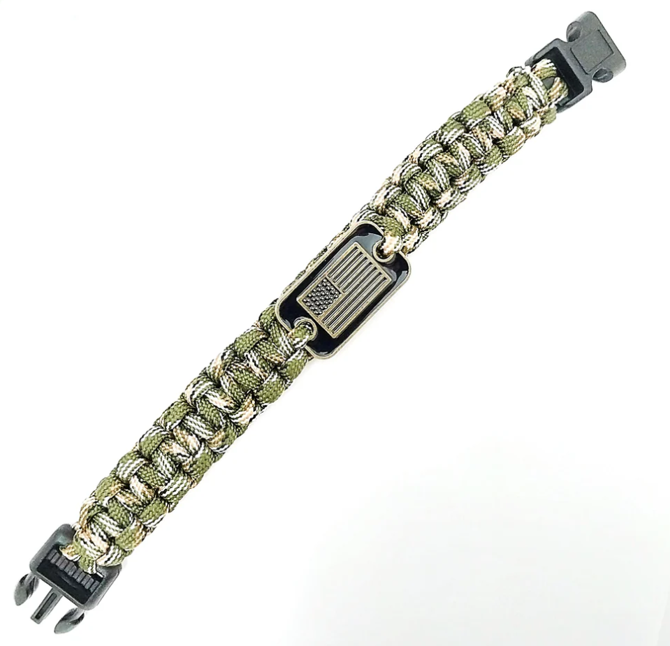Coeburn Paracord Survival Bracelet – Camo + USA Edition