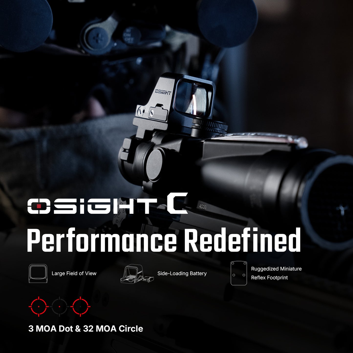Osight C – Open Reflex Optic with Side‑Loading Battery