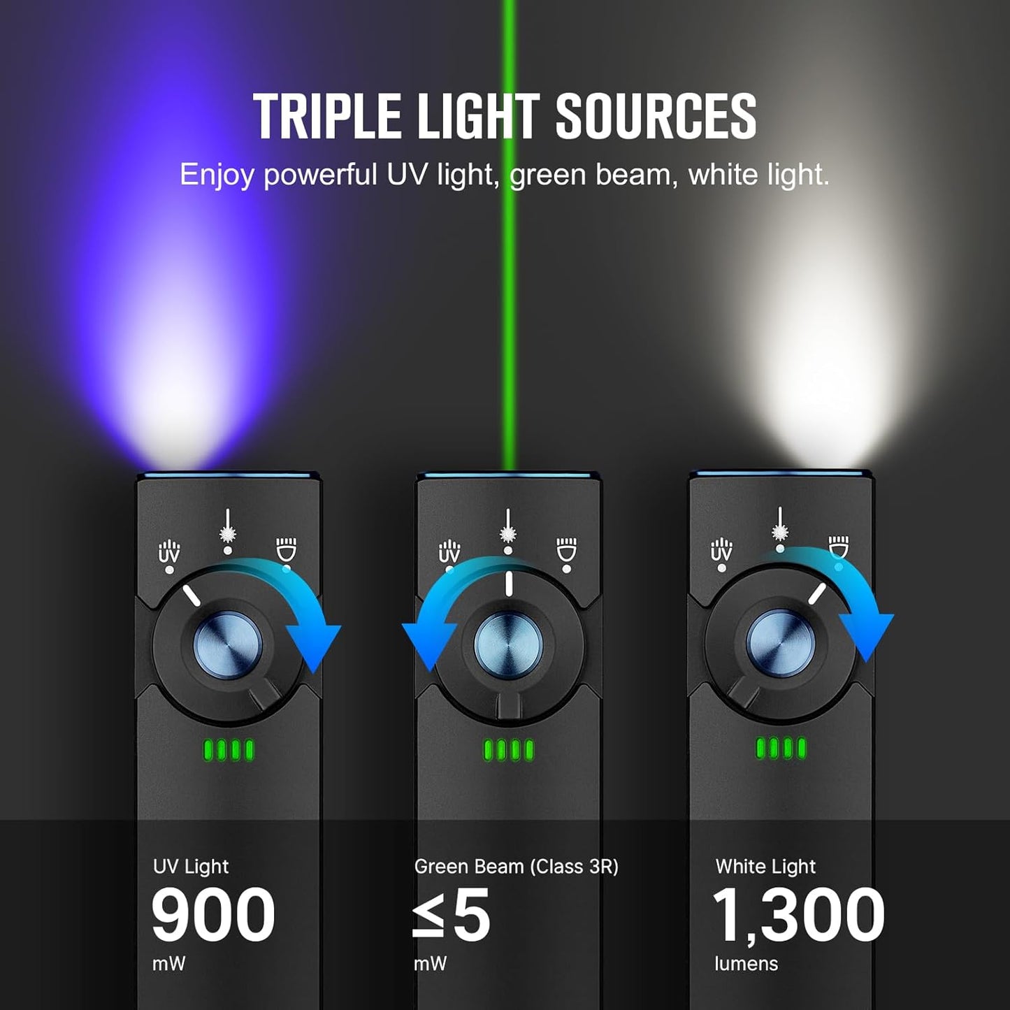 OLIGHT Arkfeld Pro – Triple Beam EDC Flashlight (Black NW)