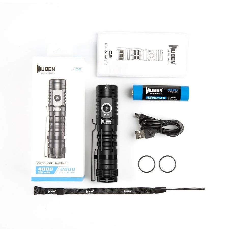 WUBEN C2 – 2,000 Lumen Tactical Flashlight