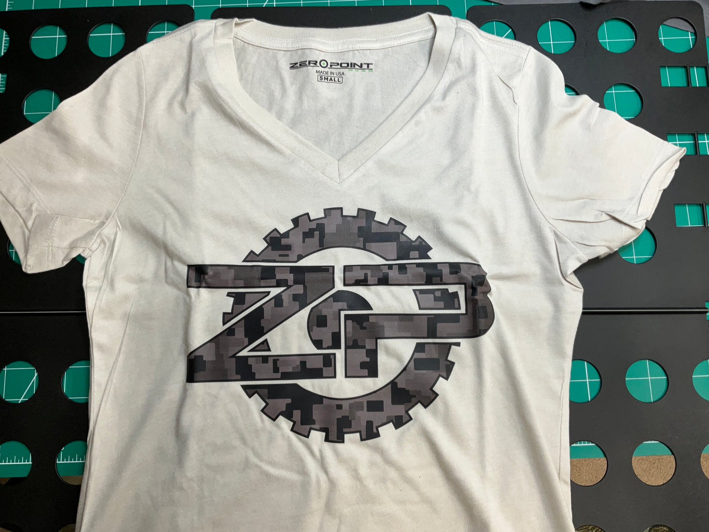 ZP Gear Ladies V-Neck Tee – Desert Camo Edition