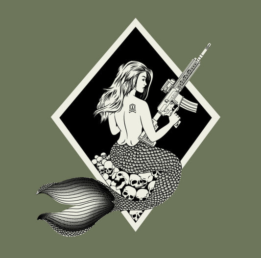 Mermaid Tee – Black on Ammo
