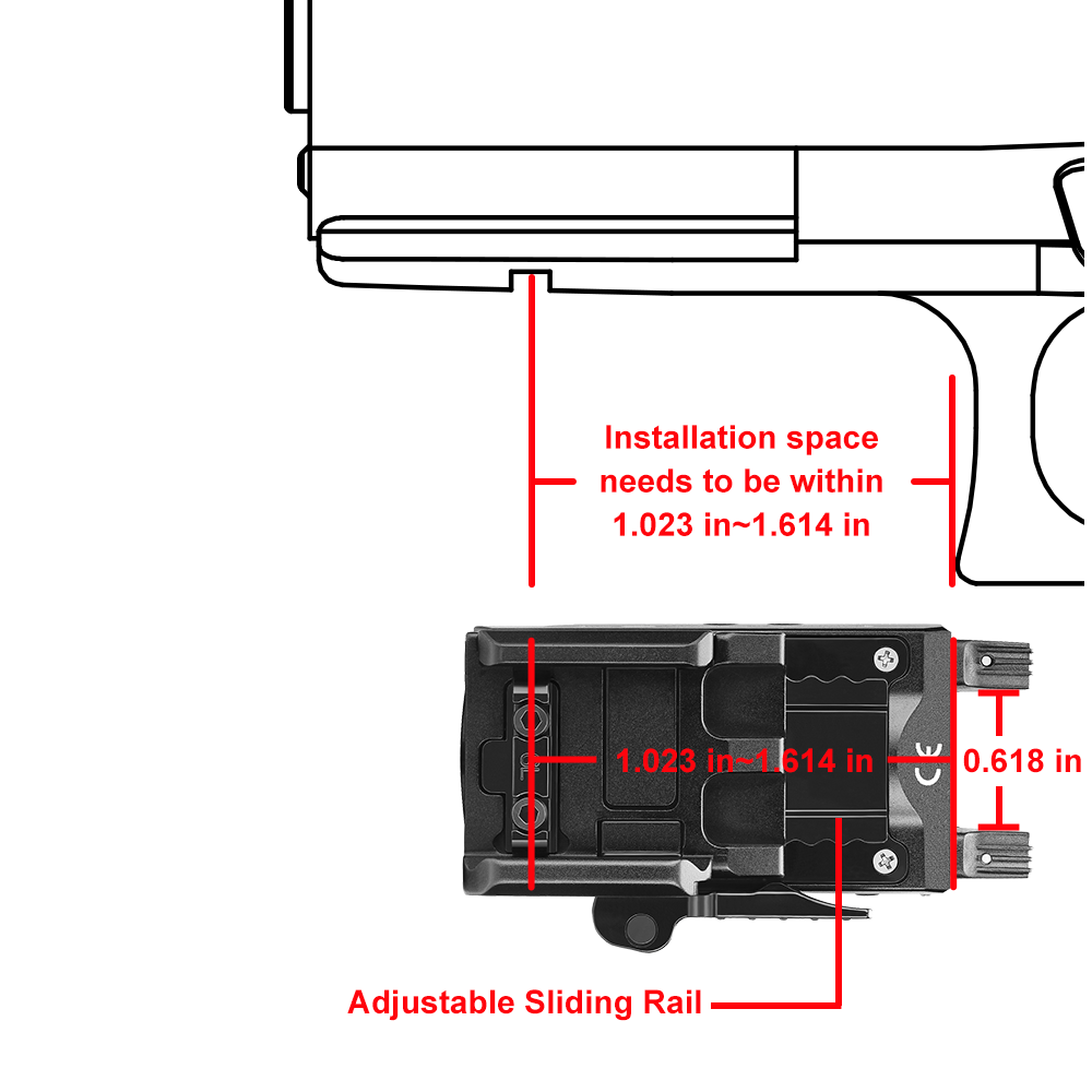 Olight Baldr Mini / Baldr RL Mini – Compact Weapon Light with Integrated Laser - 600 Lumens