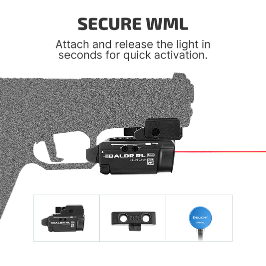 Olight Baldr Mini / Baldr RL Mini – Compact Weapon Light with Integrated Laser - 600 Lumens