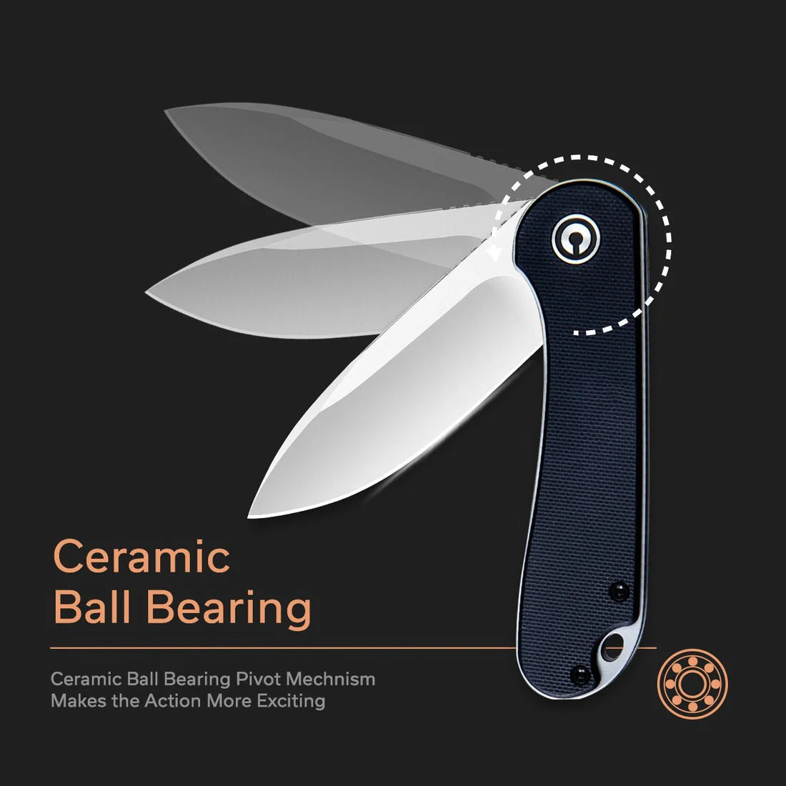 CIVIVI Elementum C907A – D2 Steel Blade with Black G10 Handle