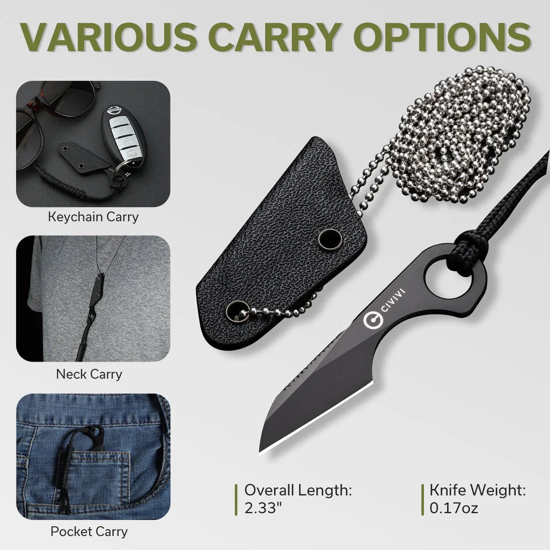 CIVIVI Gramis Fixed Blade – Ultralight Field Edition