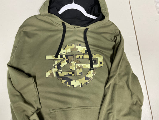 ZPG Logo Green wBlack Outline (Hooded Sweatshirt)