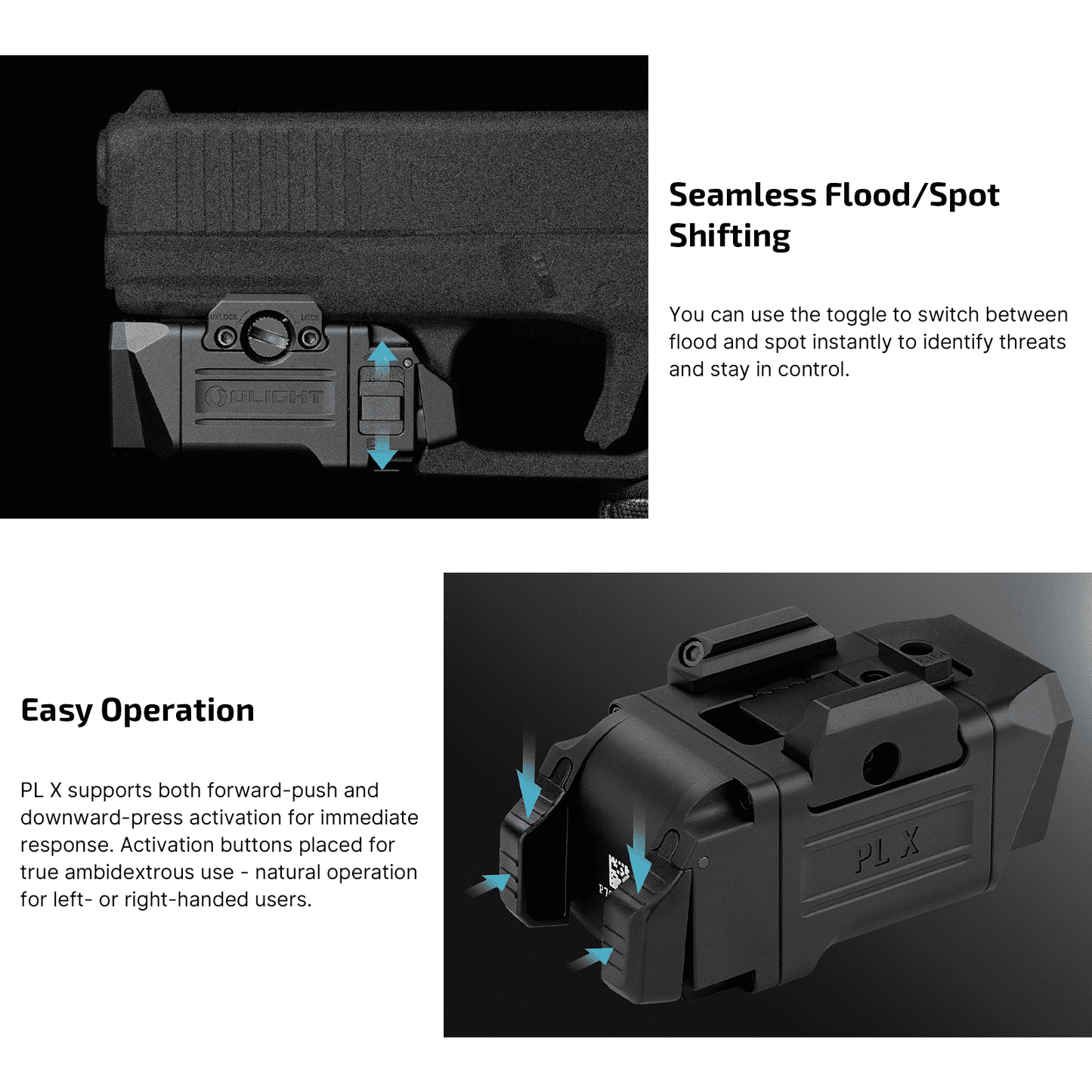 Olight PL-X Dual-Beam Rail Weapon Light - 1,200 Lumen / 300 Meters