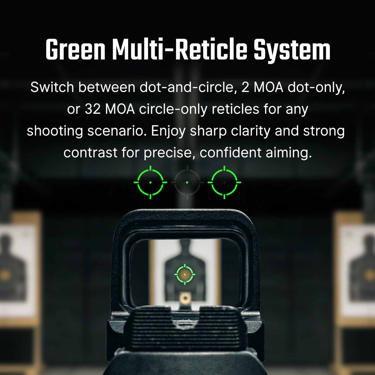 Olight Osight SE GN (Multi Reticle) – Enclosed Green Dot Sight (2 MOA Dot + 32 MOA Circle)