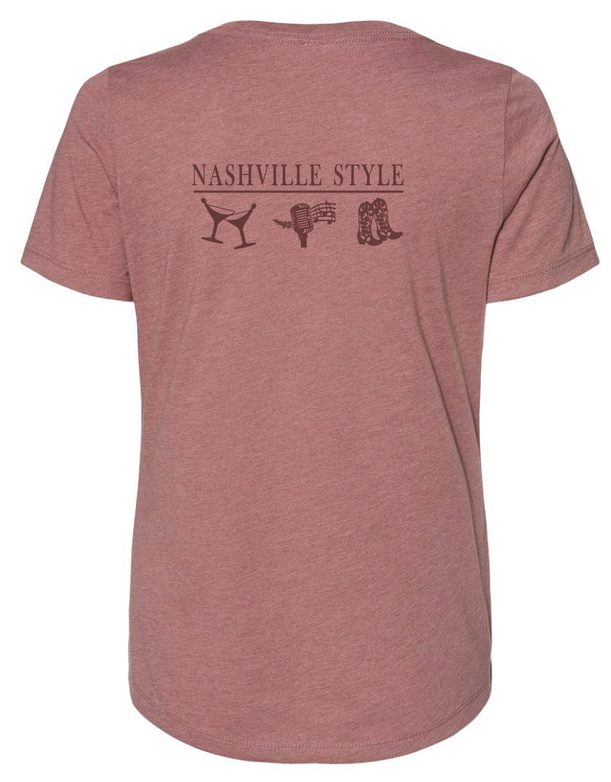 Nashville Style - Ladies V-Neck CVC Tee