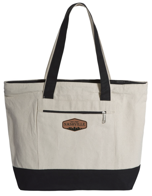 Nashville Skyline Patch - Zipper Tote