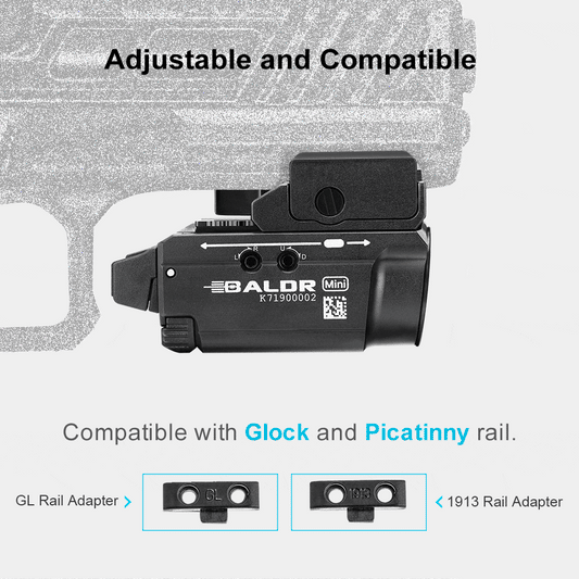 Olight Baldr Mini – Compact Tactical Light with Integrated Green Laser - 600 Lumens