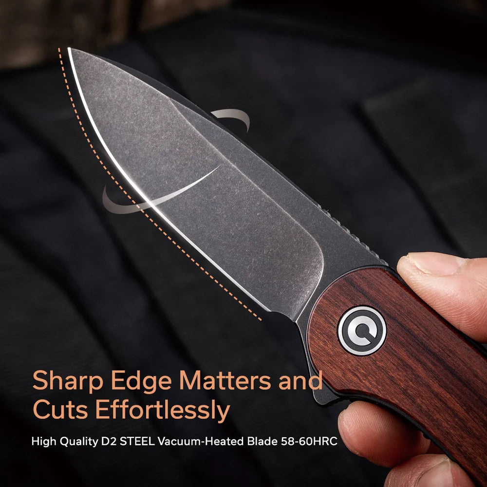 CIVIVI Elementum C907U – Cuibourtia Wood / Black Stonewashed D2