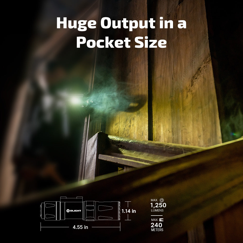 OLIGHT Odin Mini Tactical Flashlight (1,250 Lumen/240 Meter Throw)