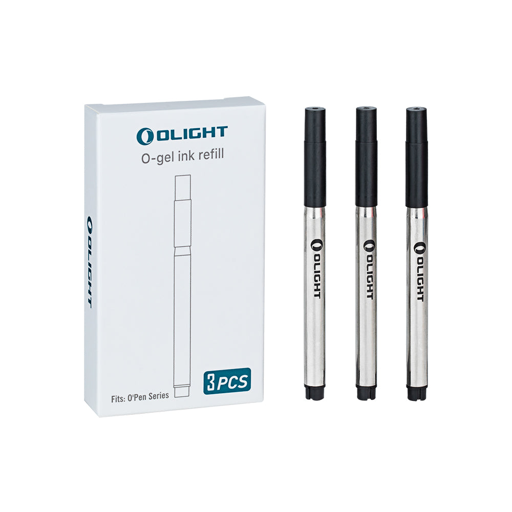 OLIGHT O-gel black ink refill 3-pack with packaging