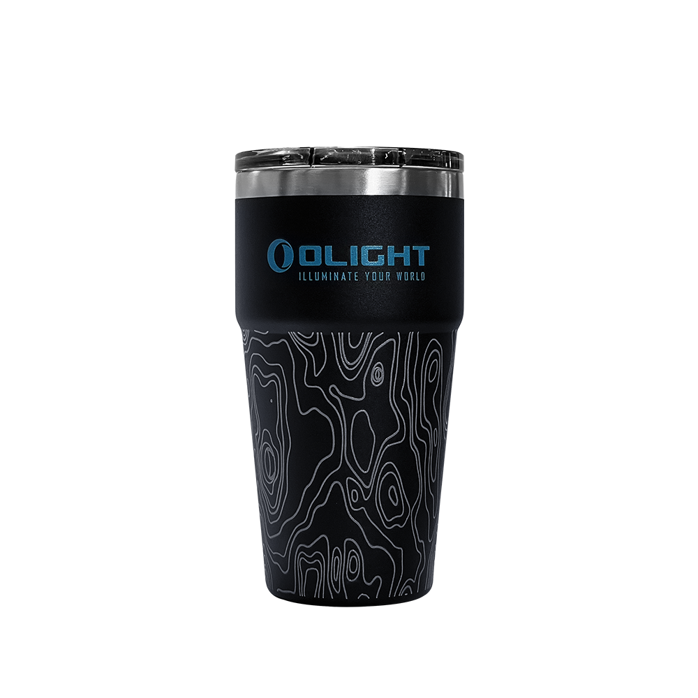 Olight Black Contour Lines 20oz Tumbler