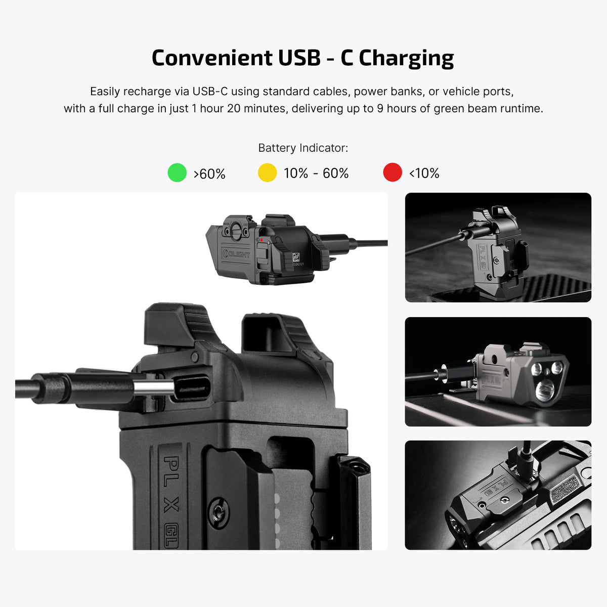 OLIGHT PL X GL Rechargeable Rail Light – Flood, Spot & Green Laser — manufacturer detail 7